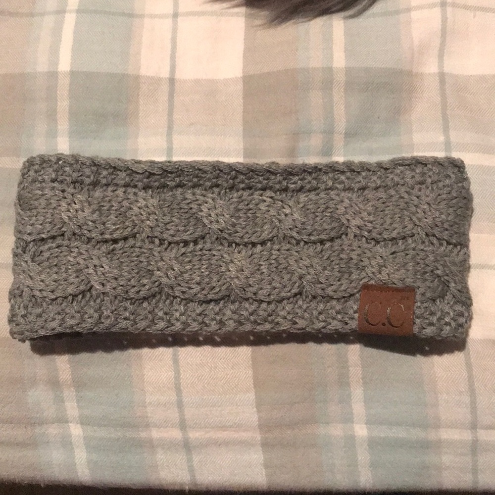 C.C grey knit headband with soft lining inside